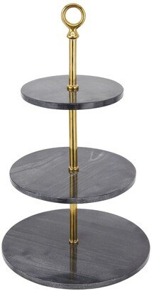 Peyton Lane Grey Marble Glam Tiered Server