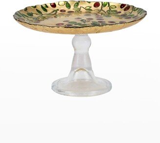 Cranberry Glass Small Cake Stand