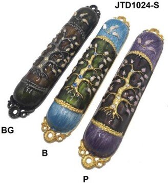 New Enamel Door Mezuzah - 10 cm Height in Multiple Designs Menorah/star Of David Tree Life Hamsa Dove Peace Shadai Lot