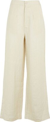 Linen High-waist Wide Leg Pant Pants Beige