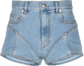 Spiral denim shorts-AA