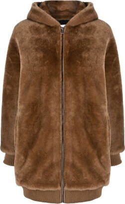 Hooded Shearling Coat