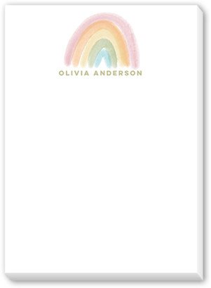 Notepads: Whimsical Rainbow Notepad, Beige, Matte