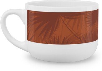 Mugs: Sabal Palm Toss - Rust Latte Mug, White, 25Oz, Orange