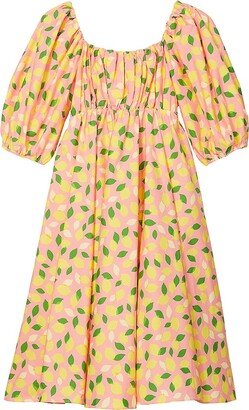 Lemon-Print Knee-Length Dress