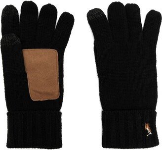 Polo Pony-embroidered wool gloves-AA