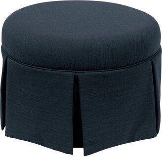 Round Skirted Ottoman in