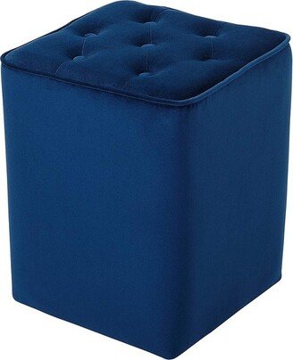 Tufted Square Velvet Ottoman Foot Stool - Navy