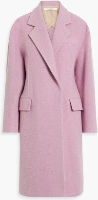 Brushed wool-blend felt coat