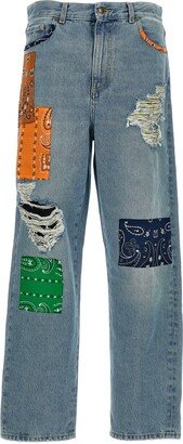 California Distressed Straight Leg Jeans