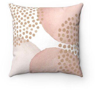 Abstract Throw Pillow Cover, Boho Watercolor, Mid-Century in Blush Pink Beige, Minimalist Decorative Pillowcase, ,