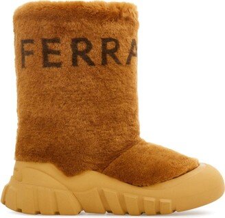 Logo-Print Shearling Boots