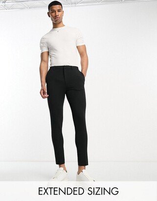 super skinny cropped smart pants in black-AA