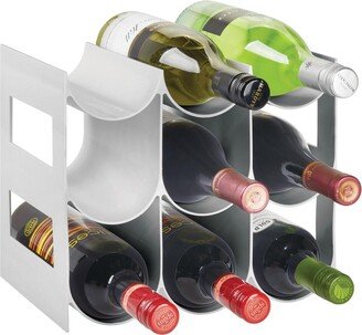 mDesign Plastic Modern Free-Standing Bottle Rack Storage Organizer