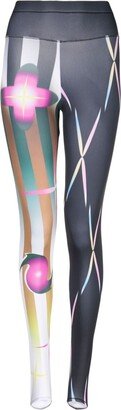 Graphic-Print Elasticated-Waist Leggings