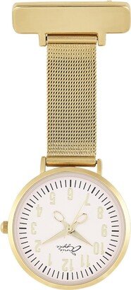 Bermuda Watch Company Annie Apple Blush Pink & Gold Mesh Nurse Fob Watch