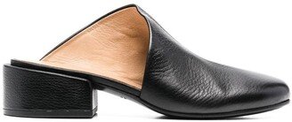 Round-Toe Leather Mules-AA
