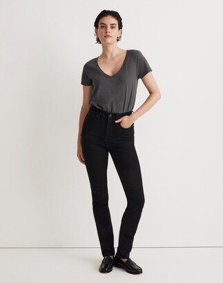 Petite Stovepipe Jeans in Black Rinse Wash
