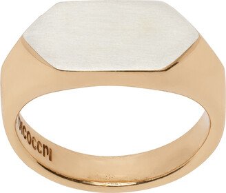 Gold Scratched Signet Ring