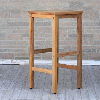 Havenside Home Amazonia 1pc Outdoor Patio FSC Solid Teak Backless Barstool