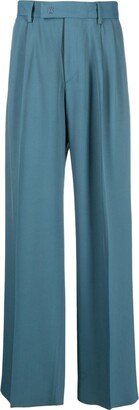 Straight-Leg Logo-Plaque Pleated Trousers