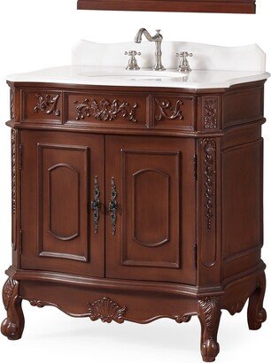 Chans Furniture 33 Unique Classic Benson Bathroom Sink Vanity - Brown-AA