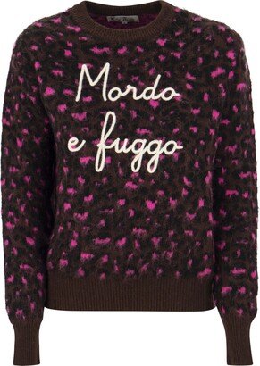 Jumper With Embroidery And Animal Print