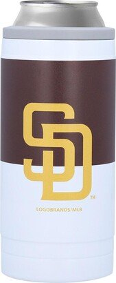 San Diego Padres 12 Oz Team Colorblock Slim Can Cooler - White, Brown