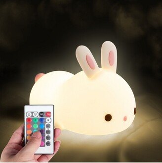 One Fire Bunny Night Light for kids, color changing night light, night light with remote, bunny room decor, cute gifts for kids girl