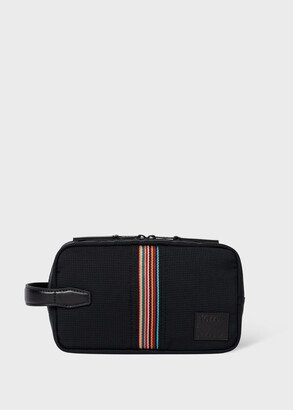 Black 'Signature Stripe' Wash Bag