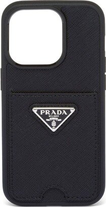 Saffiano leather iPhone 14 Pro case