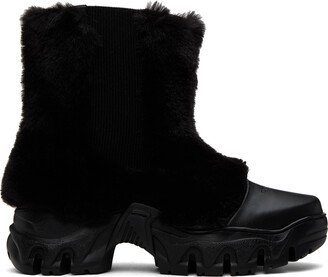 Black Boccaccio II Faux-Fur Chelsea Boots