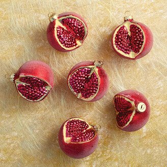 Pomegranate Sugared Ornaments, Set of Six