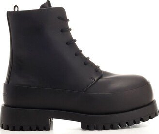 Round-Toe Combat Boots