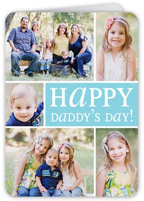 Father's Day Cards: Thoughts Of Dad Father's Day Card, Blue, Matte, Folded Smooth Cardstock, Rounded