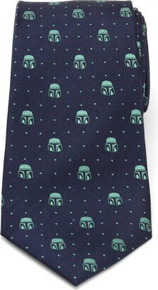 Men's The Mandalorian Helmet Dotted Silk Tie