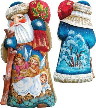 G.DeBrekht Woodcarved and Hand Painted Watchful Eyes Santa Figurine