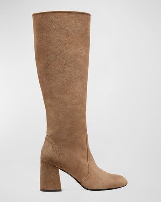 Suede Block-Heel Knee Boots-AD