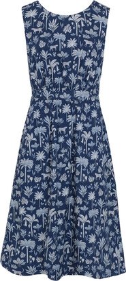 Lucy Navy Kerala-Jungle Palm Dress