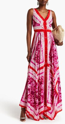 Tie-dyed silk-chiffon maxi dress