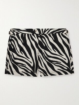 Slim-Fit Short-Length Zeba-Print Swim Shorts