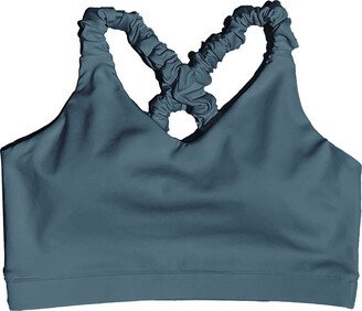 Taupe Activewear Green Scrunchie Bra