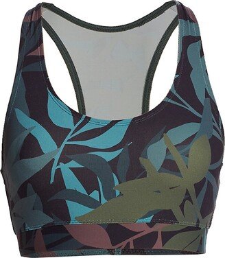 Leaf-Print Sports Bra