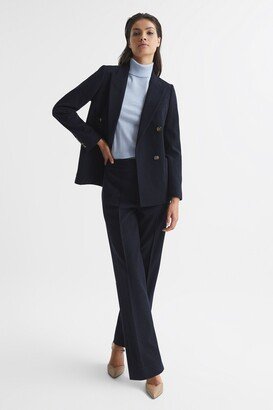 Petite Wool Blend Wide Leg Suit Trousers