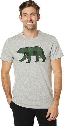 Little Blue House by Hatley Forest Green Plaid Bear Tee (Grey) Men's Pajama