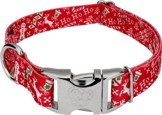 Country Brook Petz Premium Ho Ho Ho Dog Collar (1 Inch, Large)