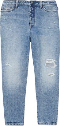 Women's Adaptive Distressed Mom Fit Jean with Magnetic Fly