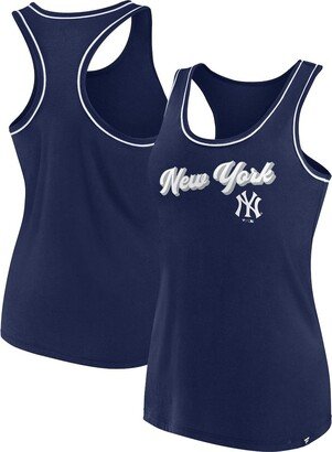 Women's Branded Navy New York Yankees Wordmark Logo Racerback Tank Top