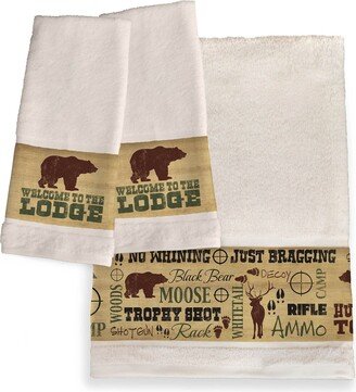 Welcome To The Lodge Bath Towel - Wht/lodge