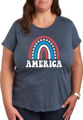 Air Waves Trendy Plus Size Americana Graphic T-shirt